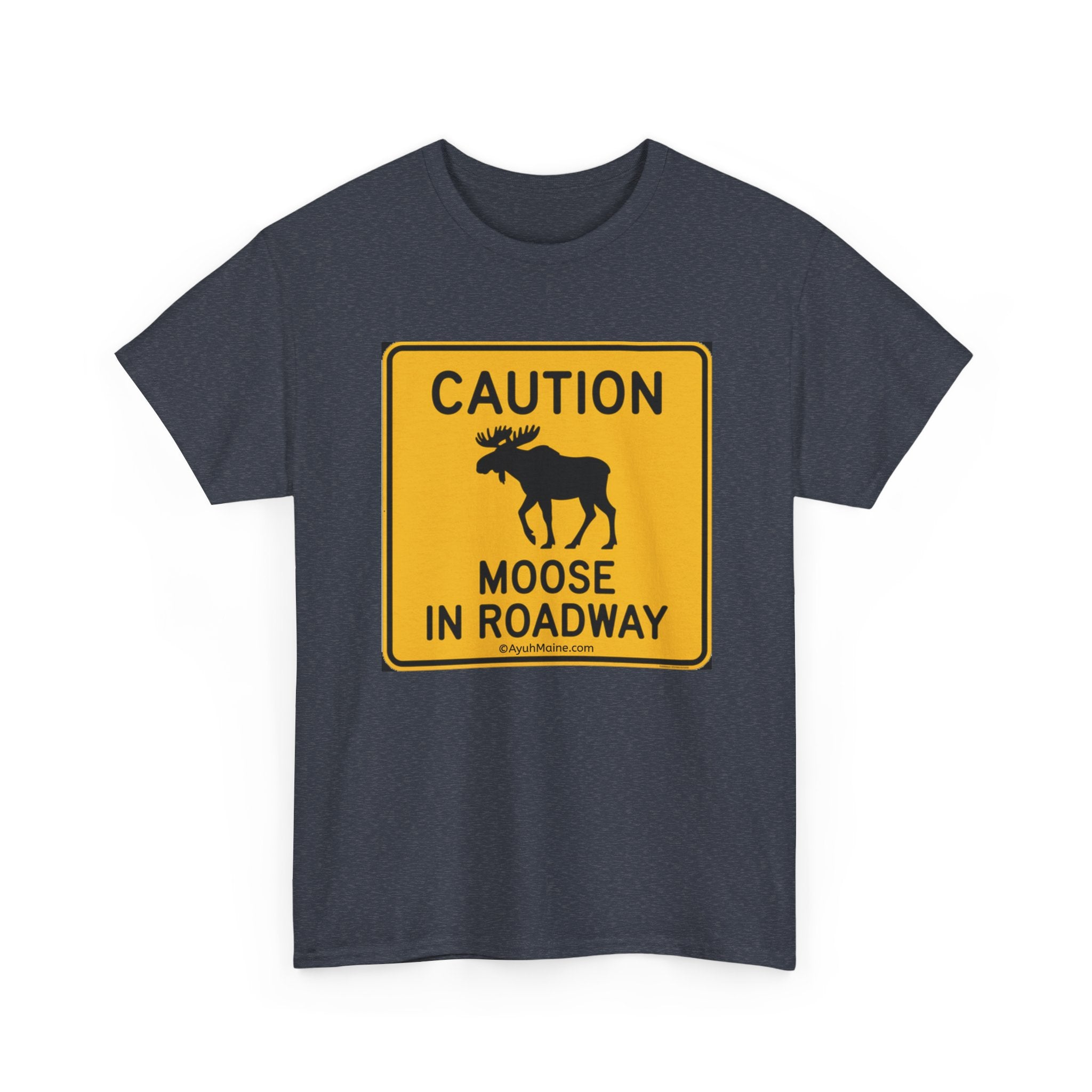 Maine Moose Road Sign Cotton Tee