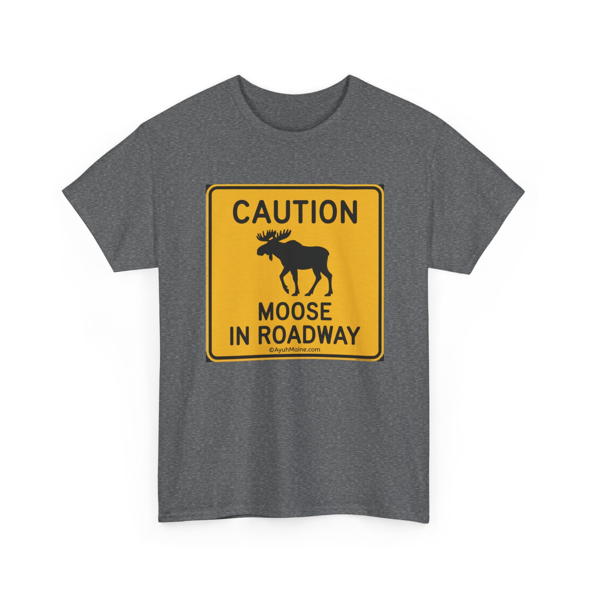 Maine Moose Road Sign Cotton Tee