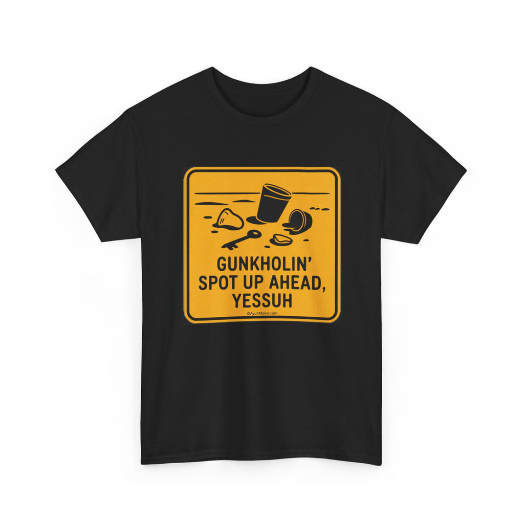 Fun Maine GUNKHOLIN' Road Sign T-Shirt