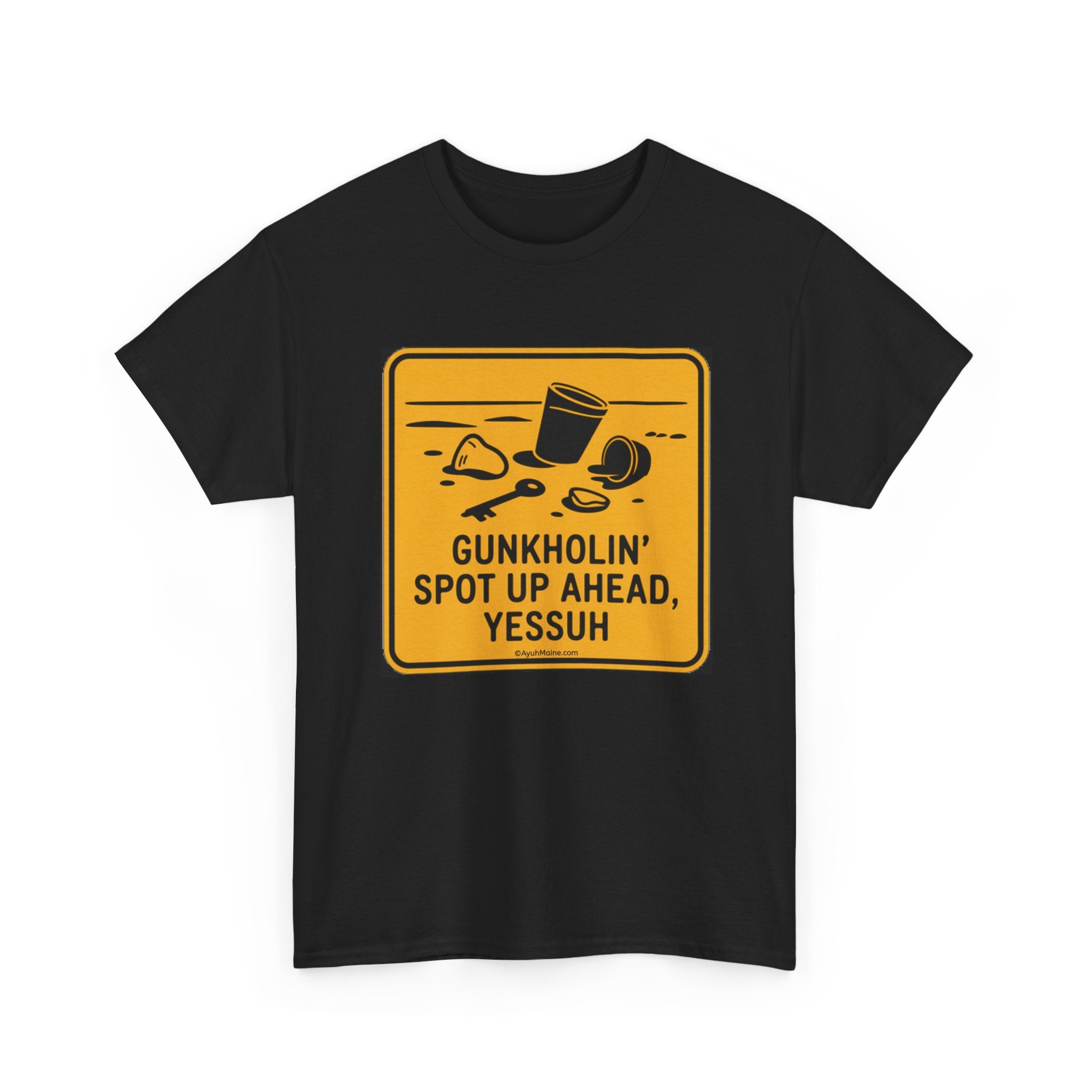 Fun Maine GUNKHOLIN' Road Sign T-Shirt
