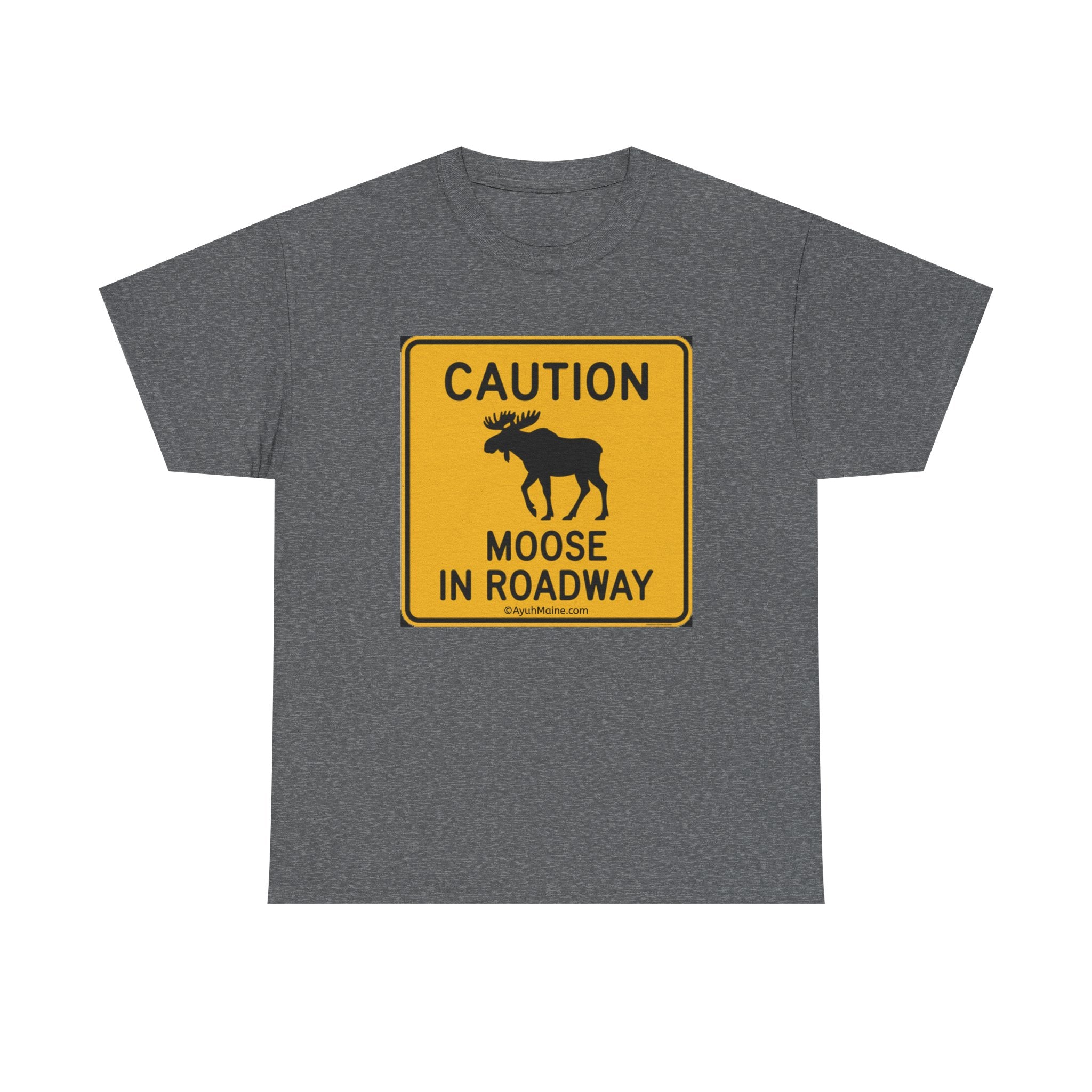 Maine Moose Road Sign Cotton Tee