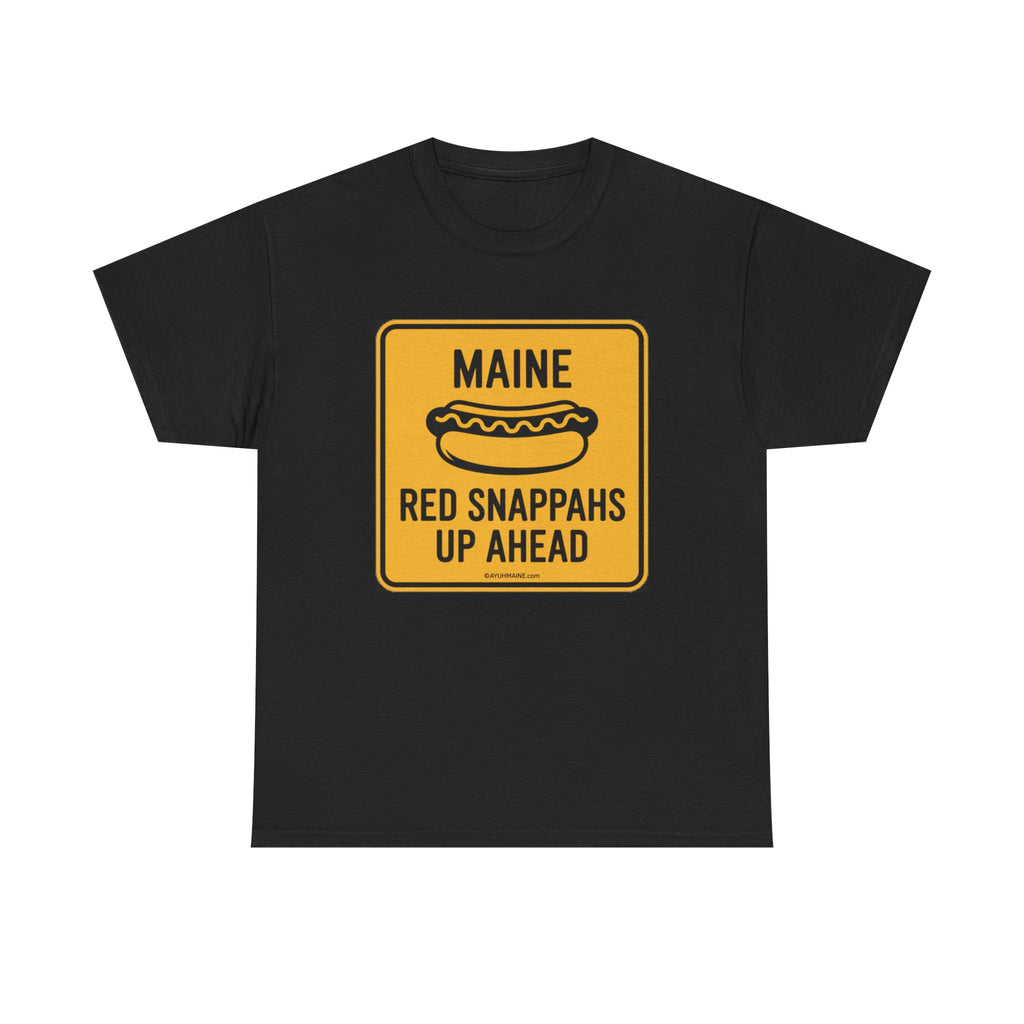 Maine RED SNAPPAHS Road Sign Cotton T-Shirt