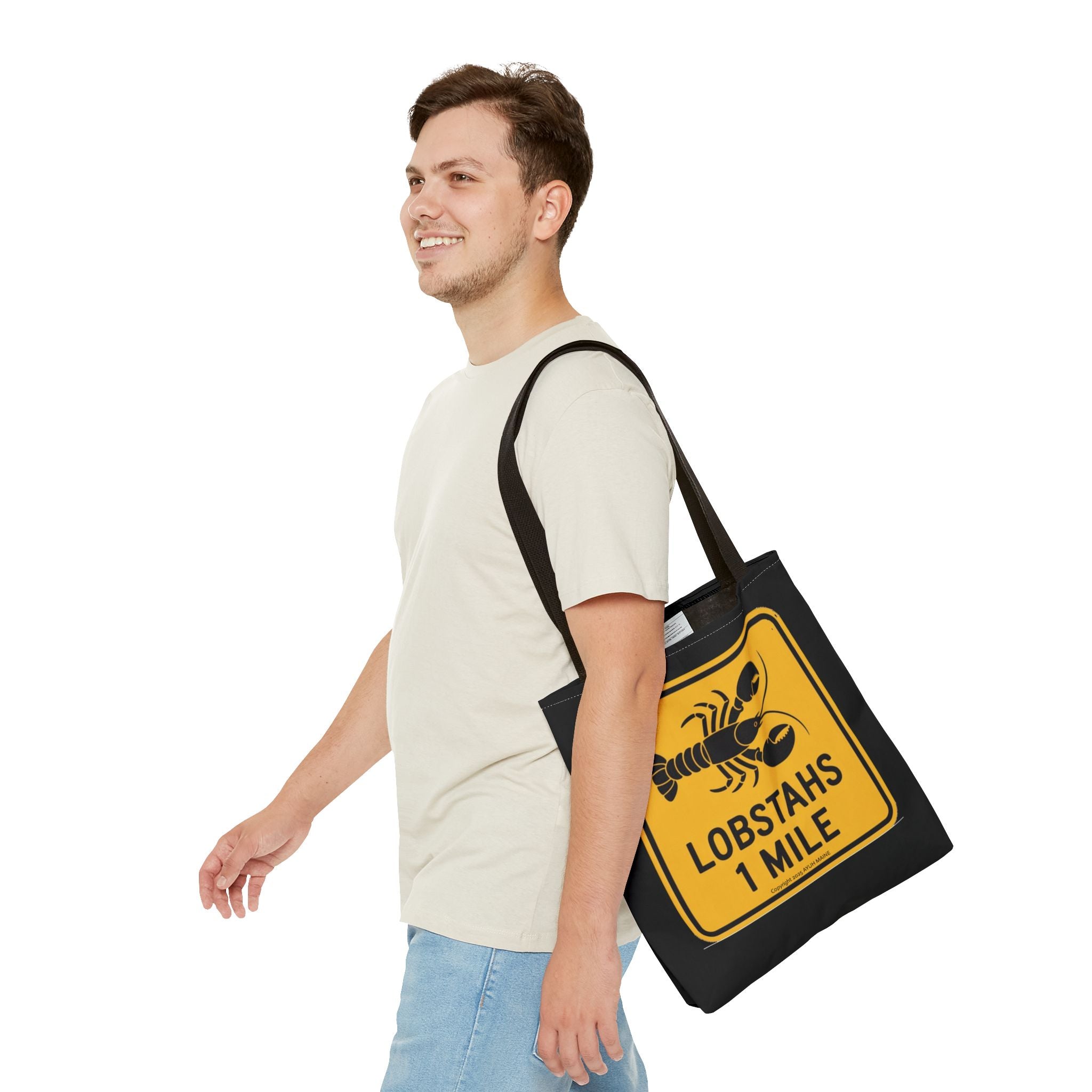 Maine LOBSTAHS Road Sign Tote Bag | Grocery Bag