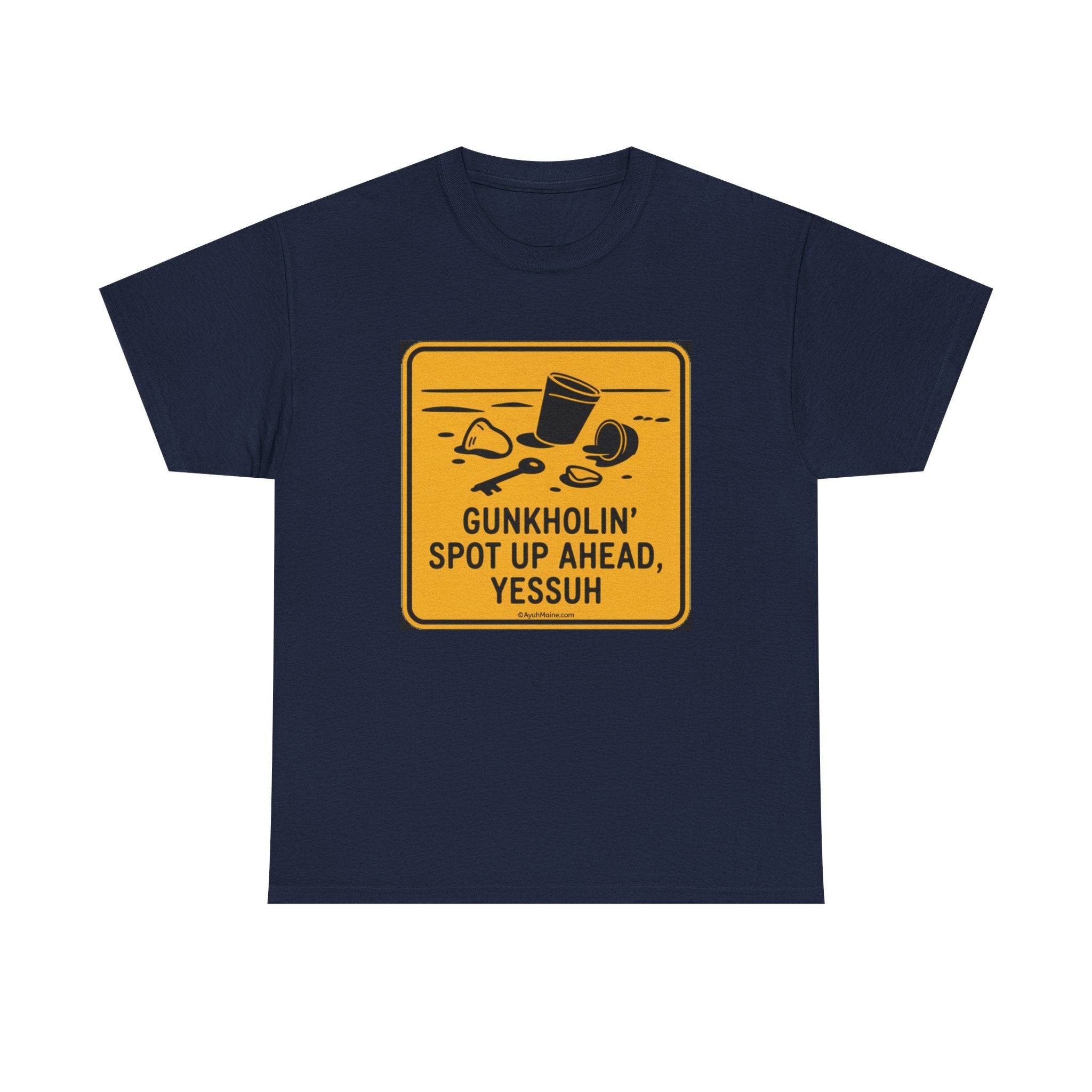 Fun Maine GUNKHOLIN' Road Sign T-Shirt