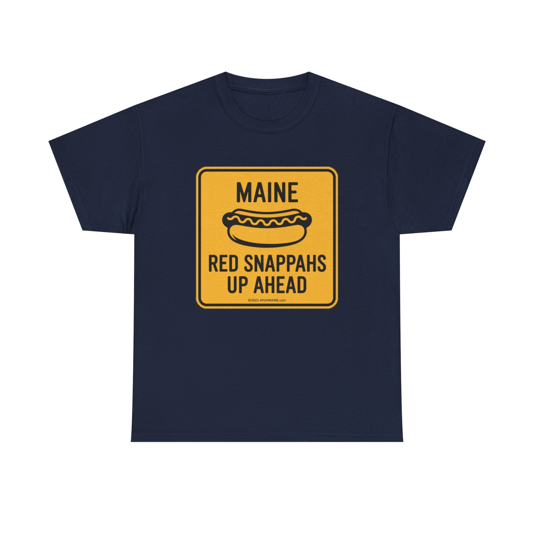 Maine RED SNAPPAHS Road Sign Cotton T-Shirt