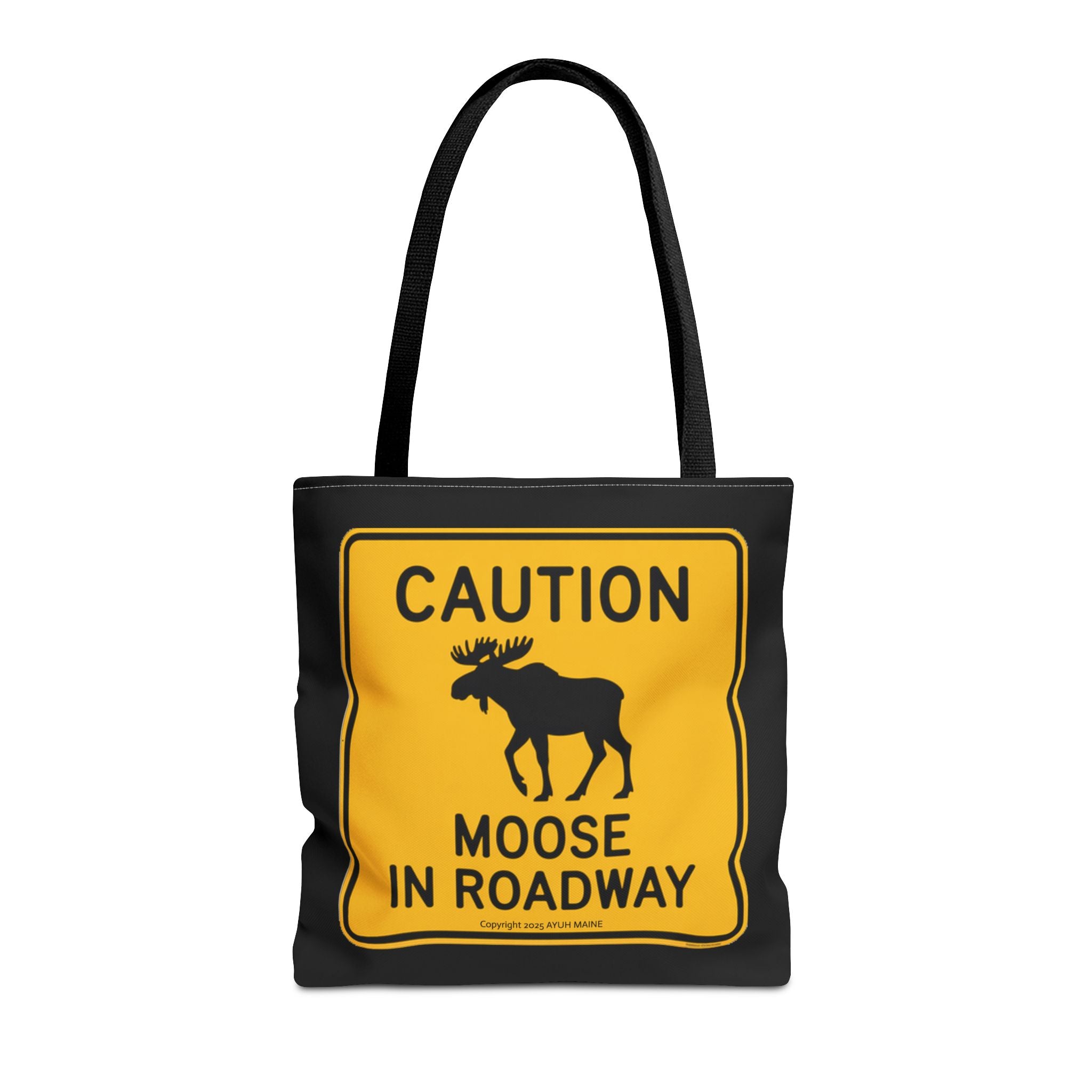 Fun Maine MOOSE Road Sign Tote Bag | Grocery Bag