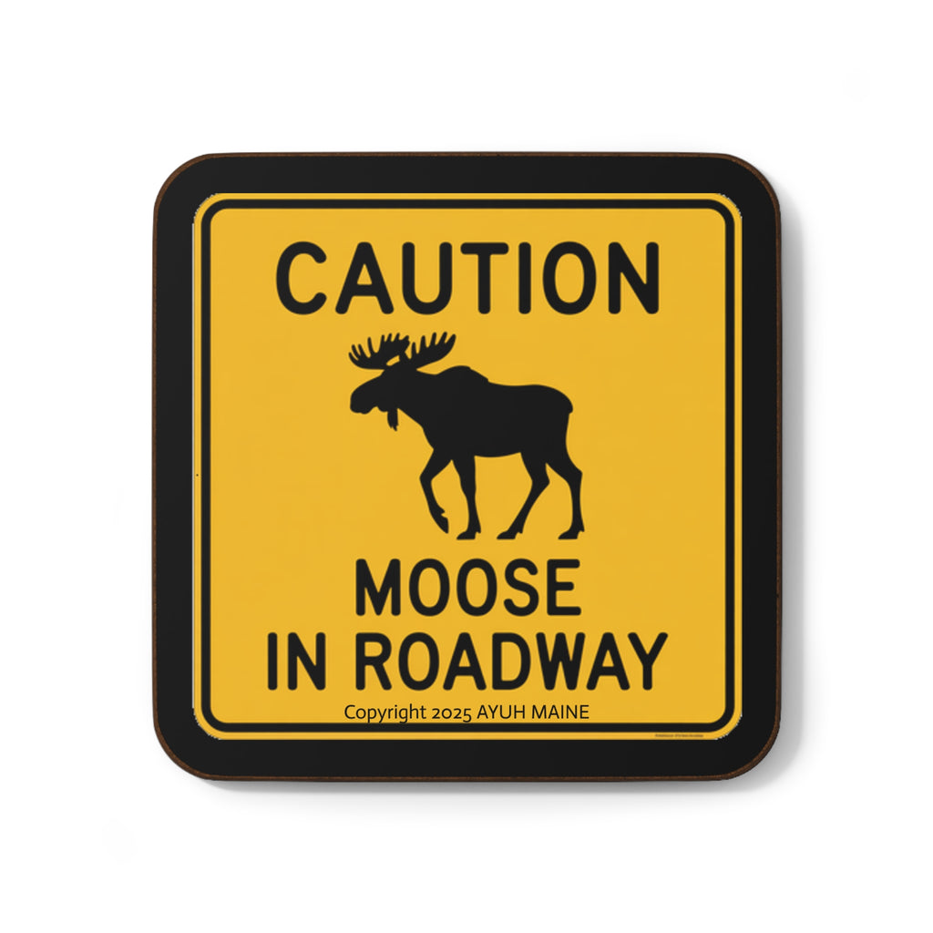 Fun Maine MOOSE Road Sign Coastah! (Coaster)