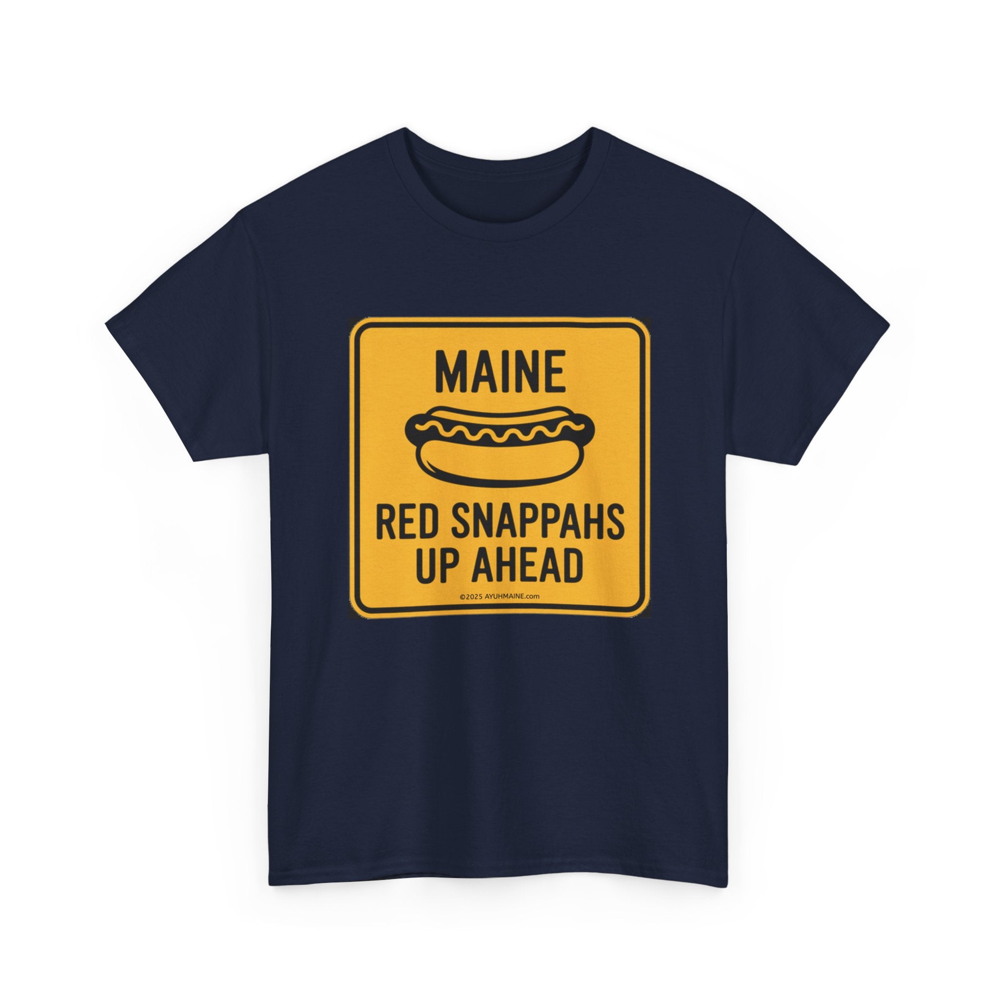 Maine RED SNAPPAHS Road Sign Cotton T-Shirt