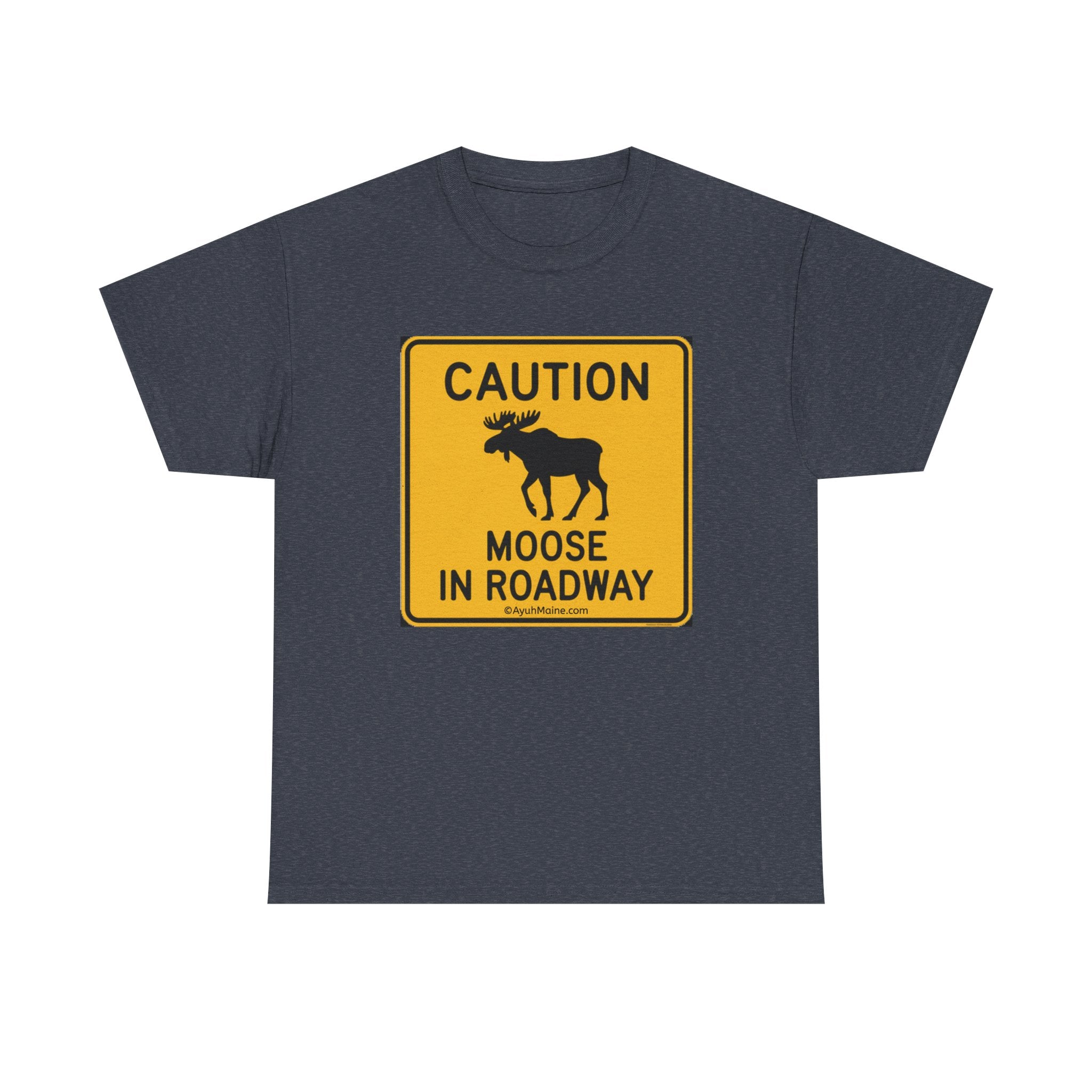 Maine Moose Road Sign Cotton Tee