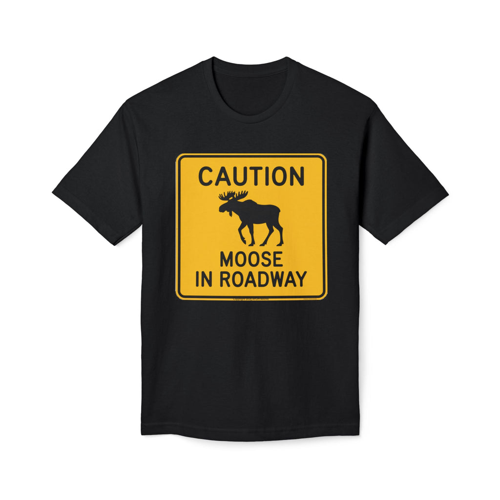 Maine MOOSE CAUTION Road Sign T-Shirt