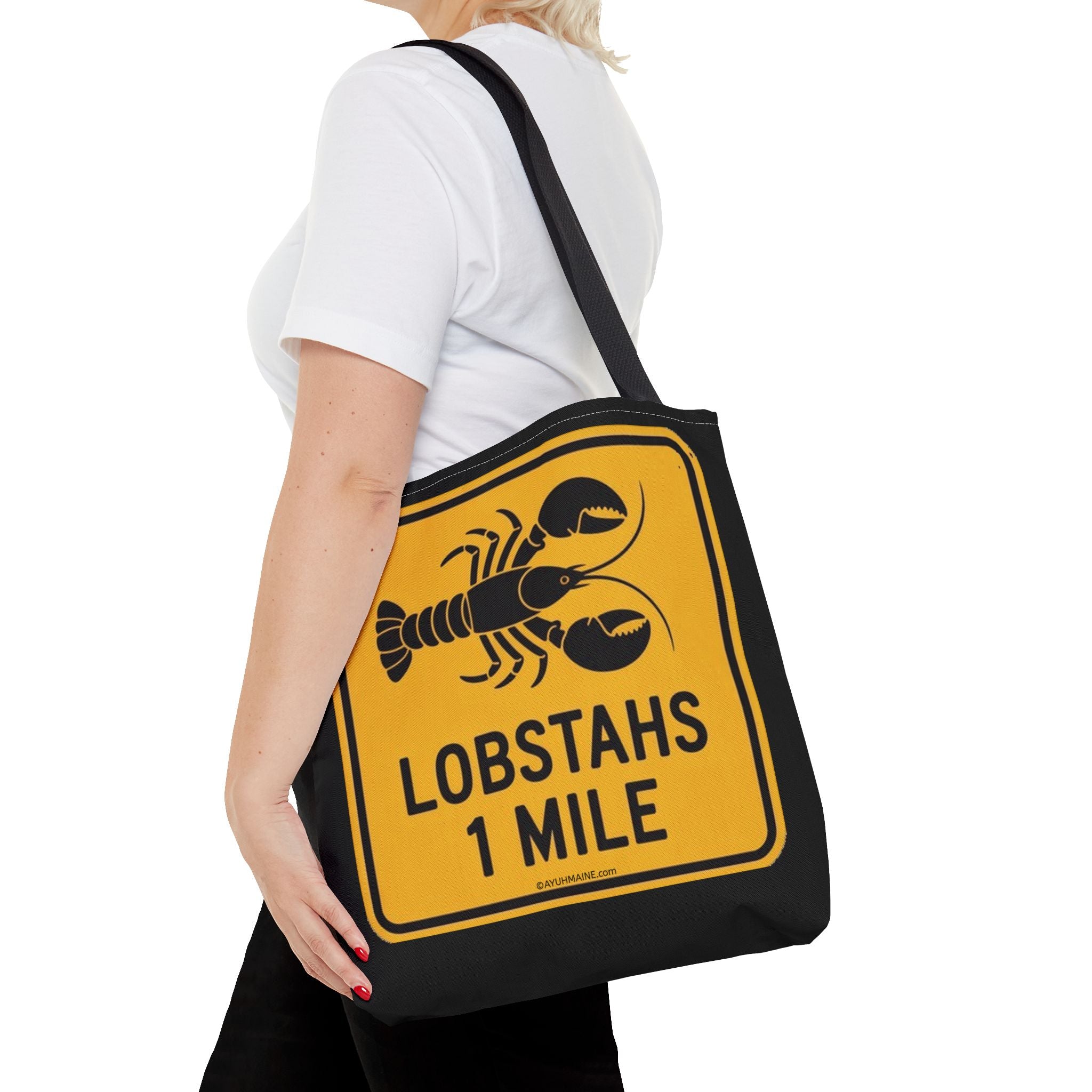 Maine LOBSTAHS Road Sign Tote Bag | Grocery Bag