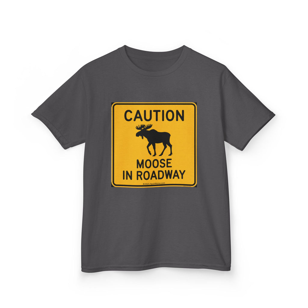 Kids Fun Maine MOOSE IN ROADWAY Sign T-Shirt