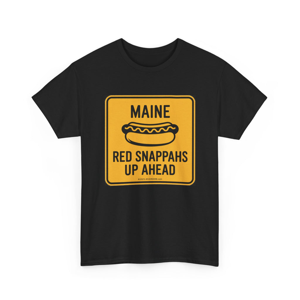 Maine RED SNAPPAHS Road Sign Cotton T-Shirt