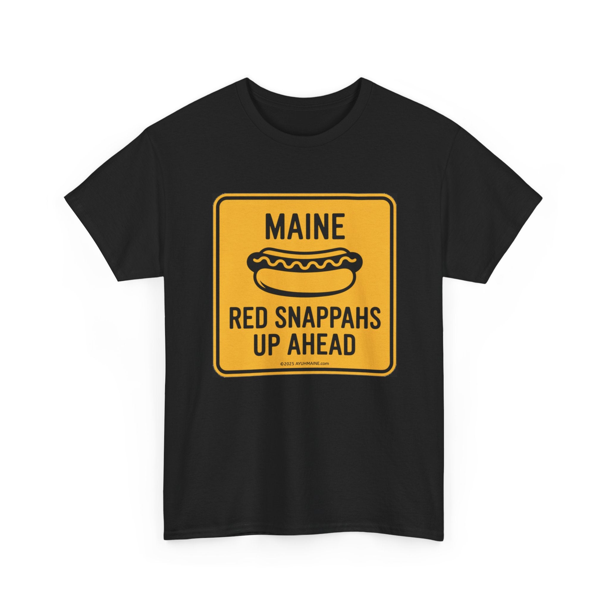 Maine RED SNAPPAHS Road Sign Cotton T-Shirt
